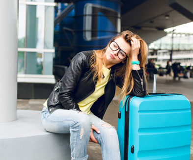 Aufgegebenes Gepäck am Check-in