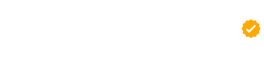 Weißes Logo mit Check